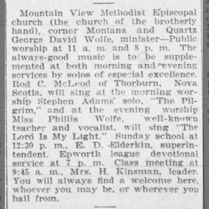 Rod. C. McLeod mentioned in 1913 Montana, USA.